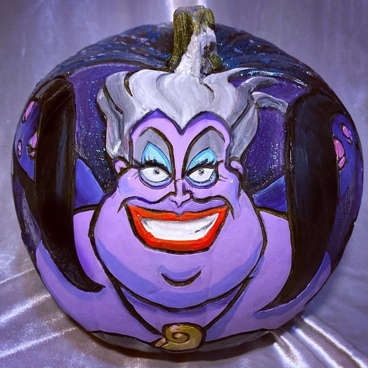 Painted pumpkin of Ursula, the sea witch