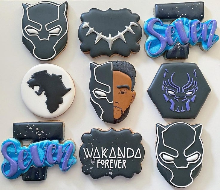 Black Panther 7th Birthday Cookies