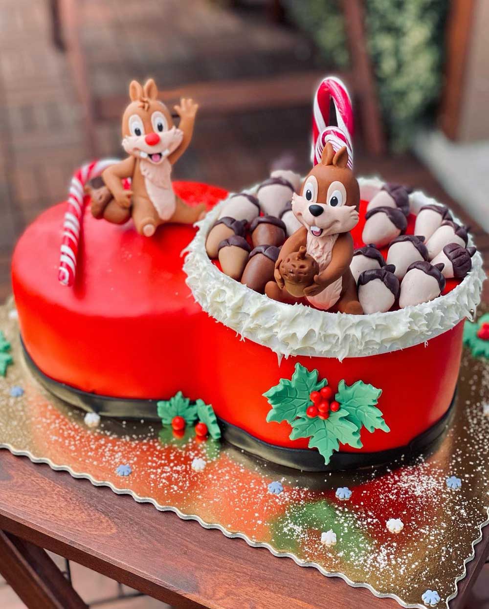 Chip & Dale Christmas Cake