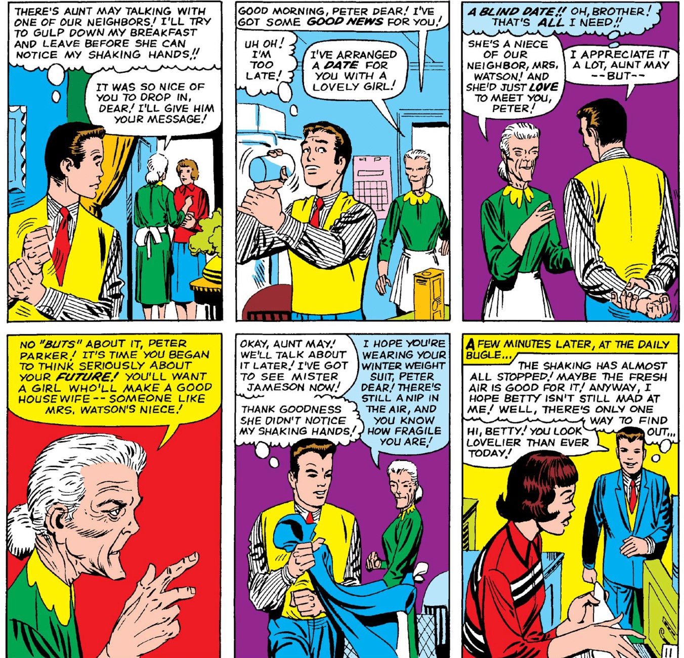 Aunt May arranges a blind date For Peter