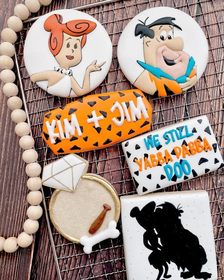 Fred & Wilma Flintstone Anniversary Cookies