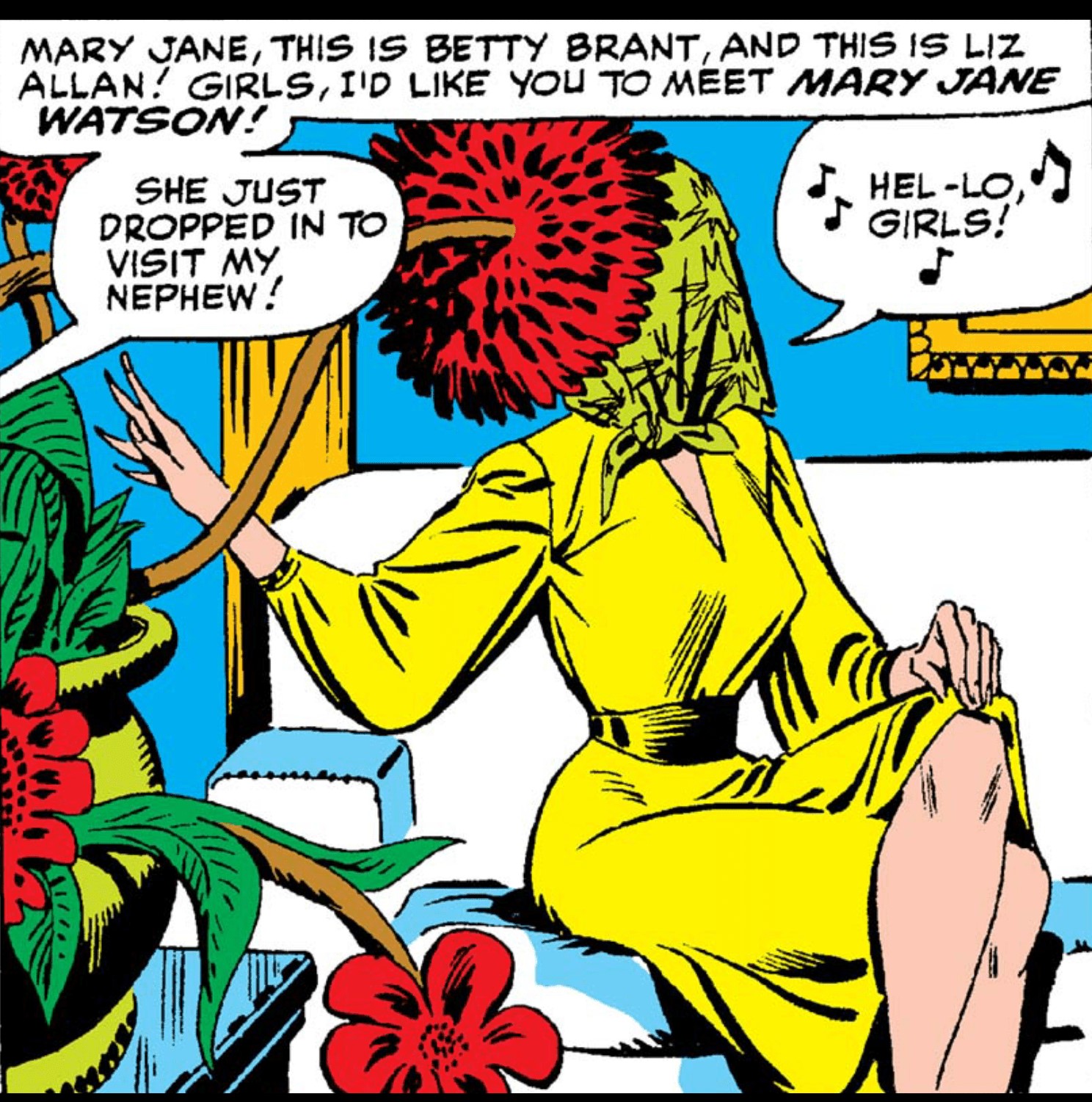 Mary Jane Watson's Face Blocked By Plant