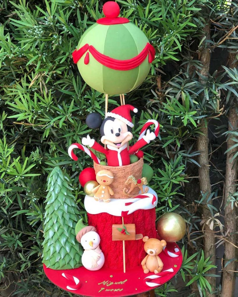 Christmas Mickey Hot Air Balloon Cake