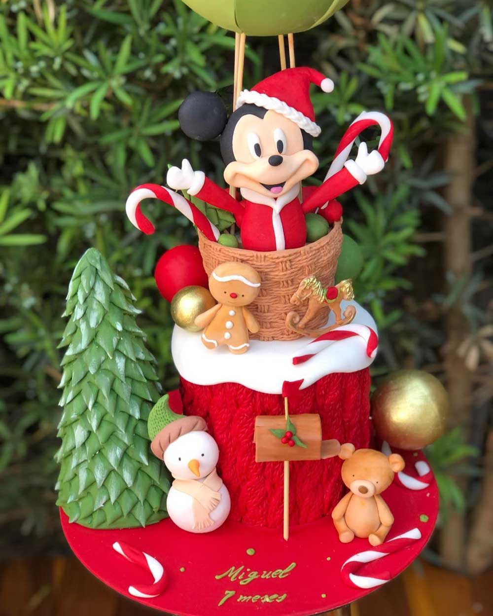 Christmas Mickey Hot Air Balloon Cake