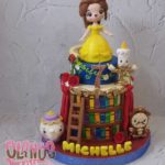 Chibi Beauty & the Beast Library cake