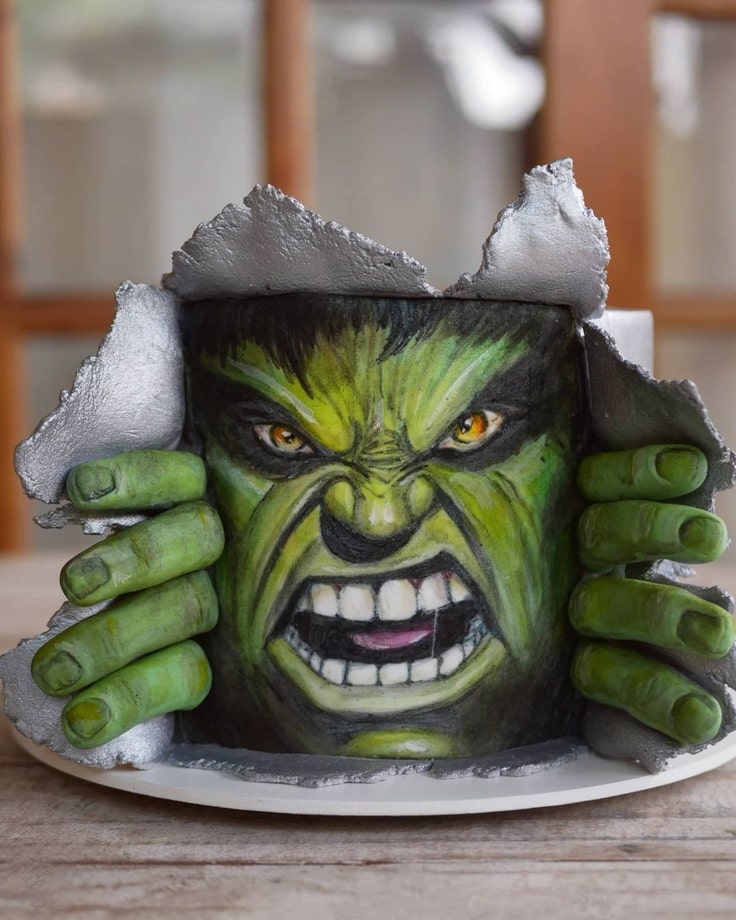 Hand Painted Hulk Cake