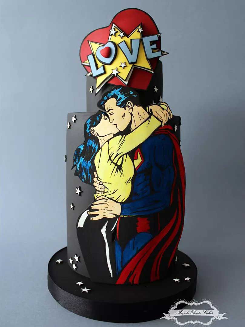 Lois & Superman wedding cake