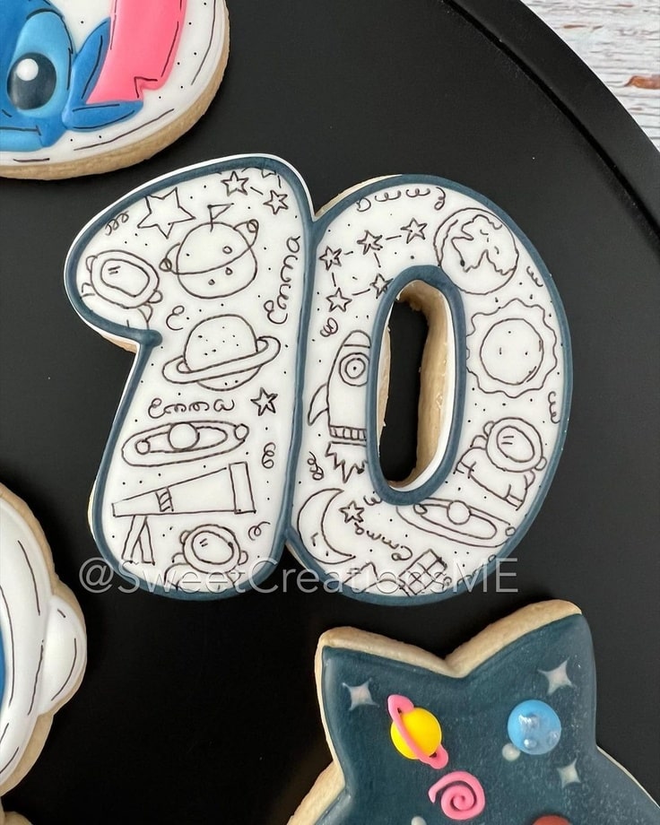 10th Birthday Space Cookie