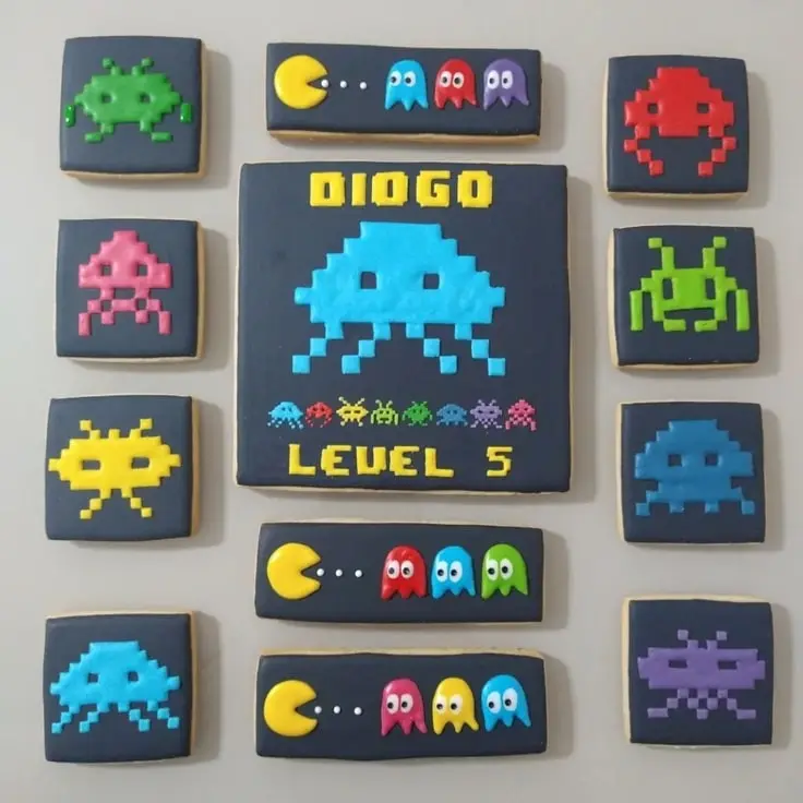 Space Invaders & Pac-Man Cookies