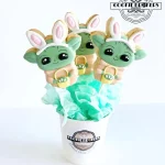 Baby Yoda Easter Cookie Pops