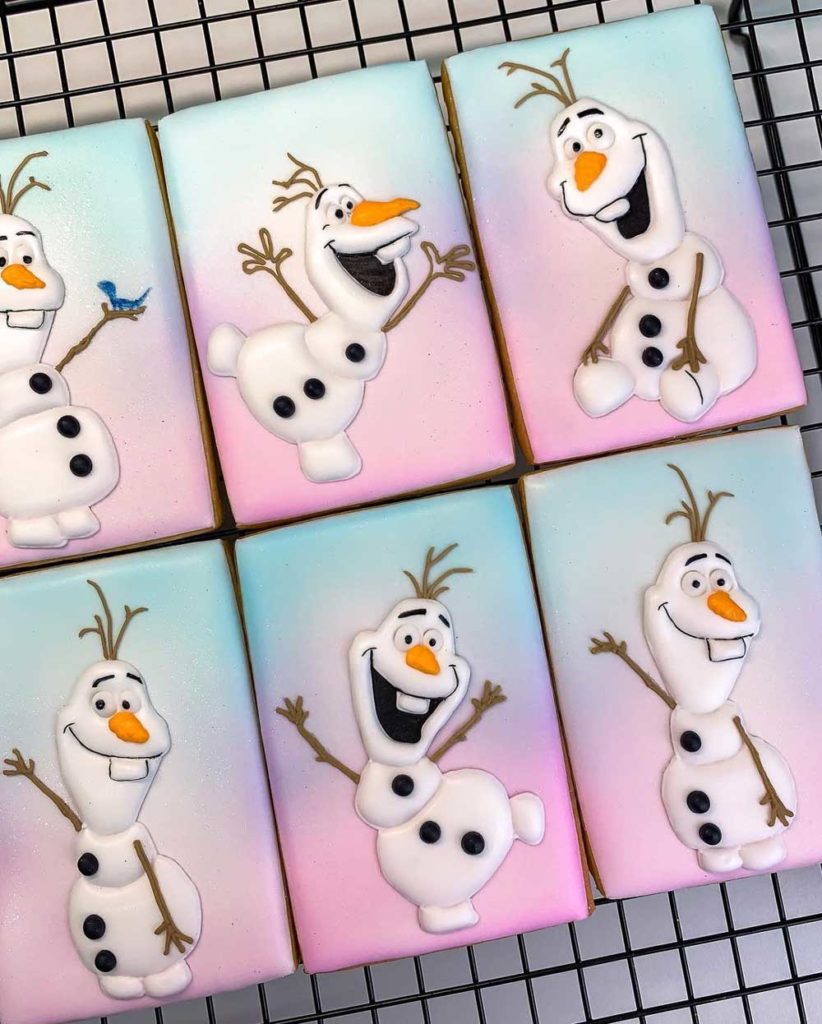 Pink & Blue Olaf Cookies - Between The Pages Blog