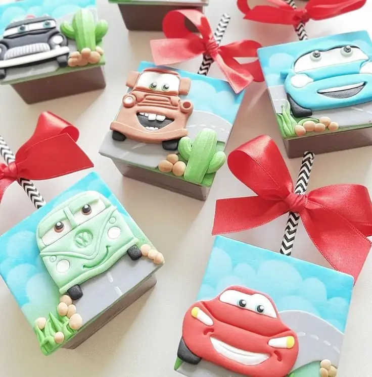 Close-up of Cars Cakes On A Stick
