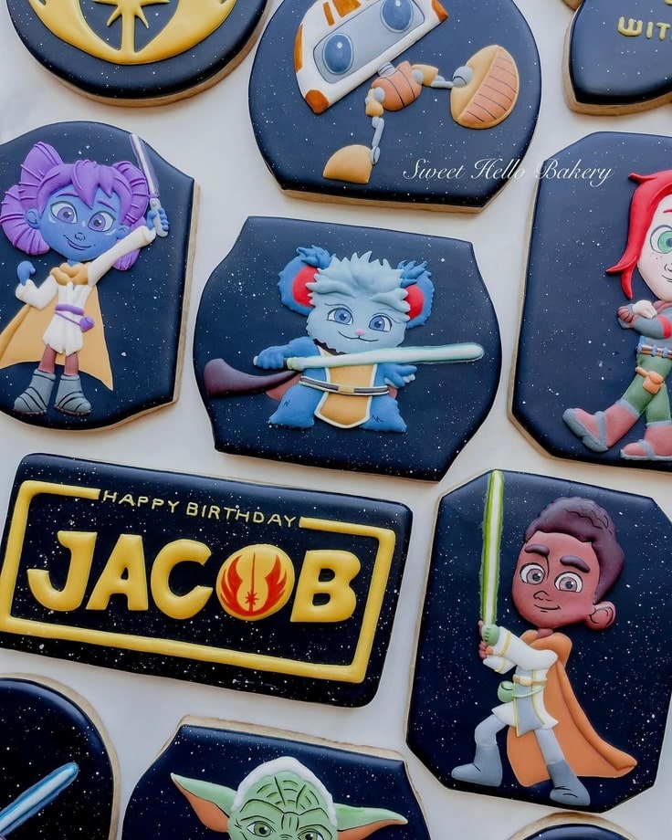 Young Jedi Adventures 8th Birthday Cookies