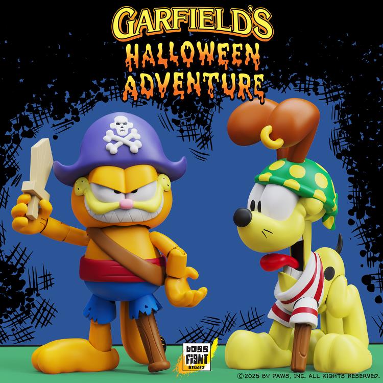 This is action figures of Garfield and Odie, both dressed as pirates, from the TV special - Garfield's Halloween Adventure
