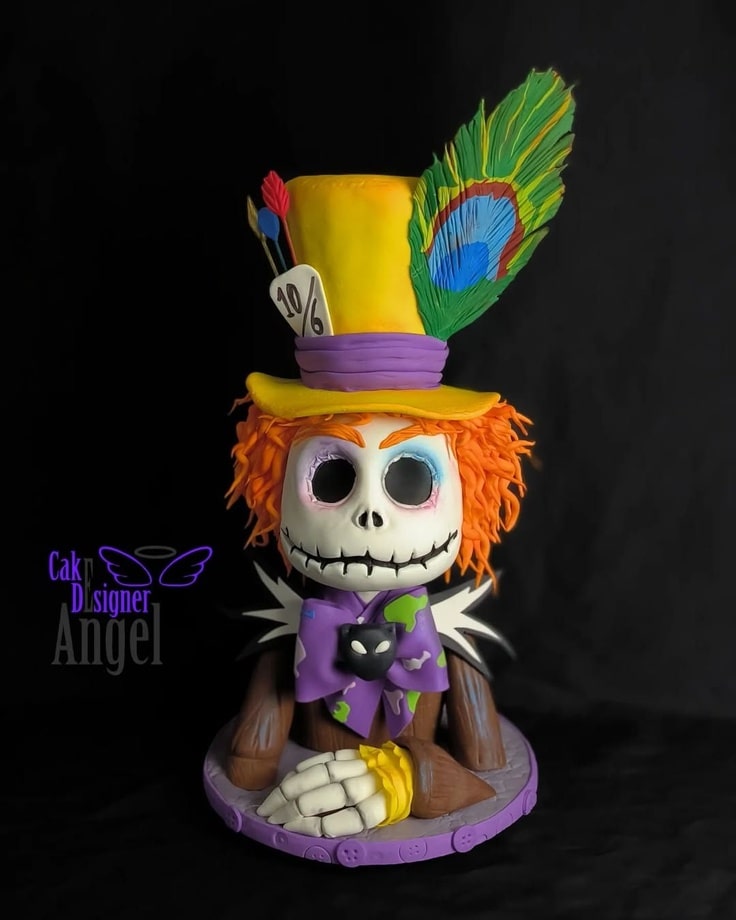 Jack Skellington & Mad Hatter Mashup Cake