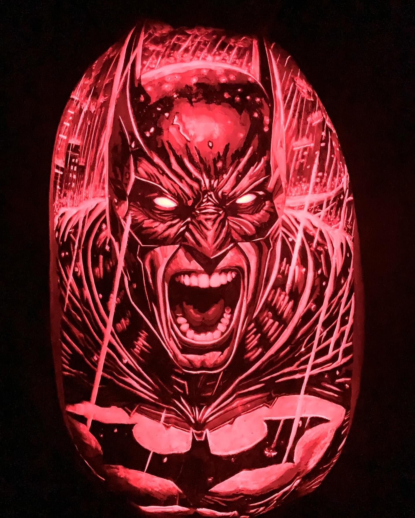 Angry Batman Pumpkin Carving