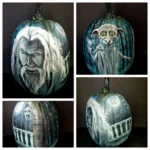 Collage of Painted Harry Potter Pumpkin
